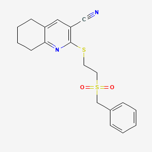 molecular formula C19H20N2O2S2 B3436770 2-{[2-(benzylsulfonyl)ethyl]thio}-5,6,7,8-tetrahydro-3-quinolinecarbonitrile 