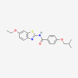 molecular formula C20H22N2O3S B3436778 N-(6-ethoxy-1,3-benzothiazol-2-yl)-4-isobutoxybenzamide 