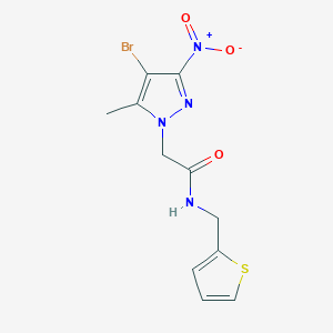 molecular formula C11H11BrN4O3S B3436782 2-(4-bromo-5-methyl-3-nitro-1H-pyrazol-1-yl)-N-(2-thienylmethyl)acetamide 