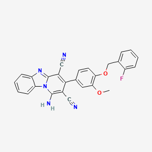 molecular formula C27H18FN5O2 B3436788 1-amino-3-{4-[(2-fluorobenzyl)oxy]-3-methoxyphenyl}pyrido[1,2-a]benzimidazole-2,4-dicarbonitrile 