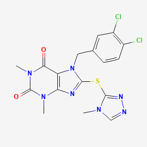 molecular formula C17H15Cl2N7O2S B3436795 7-(3,4-dichlorobenzyl)-1,3-dimethyl-8-[(4-methyl-4H-1,2,4-triazol-3-yl)thio]-3,7-dihydro-1H-purine-2,6-dione 