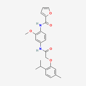 molecular formula C24H26N2O5 B3436797 N-(4-{[(2-isopropyl-5-methylphenoxy)acetyl]amino}-2-methoxyphenyl)-2-furamide 