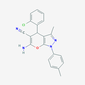 6-Amino-4-(2-chlorophenyl)-3-methyl-1-(4-methylphenyl)-1,4-dihydropyrano[2,3-c]pyrazole-5-carbonitrile