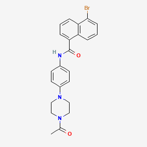 molecular formula C23H22BrN3O2 B3436824 N-[4-(4-acetyl-1-piperazinyl)phenyl]-5-bromo-1-naphthamide 