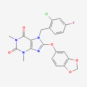 8-(1,3-benzodioxol-5-yloxy)-7-(2-chloro-4-fluorobenzyl)-1,3-dimethyl-3,7-dihydro-1H-purine-2,6-dione