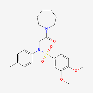 molecular formula C23H30N2O5S B3436838 N-[2-(1-azepanyl)-2-oxoethyl]-3,4-dimethoxy-N-(4-methylphenyl)benzenesulfonamide 