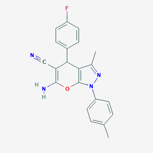 6-Amino-4-(4-fluorophenyl)-3-methyl-1-(4-methylphenyl)-1,4-dihydropyrano[2,3-c]pyrazole-5-carbonitrile
