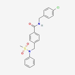 molecular formula C22H21ClN2O3S B3436855 N-(4-chlorobenzyl)-4-{[(methylsulfonyl)(phenyl)amino]methyl}benzamide 