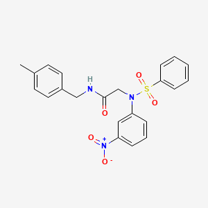 molecular formula C22H21N3O5S B3436862 N~1~-(4-methylbenzyl)-N~2~-(3-nitrophenyl)-N~2~-(phenylsulfonyl)glycinamide 