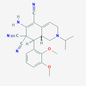 6-amino-8-(2,3-dimethoxyphenyl)-2-isopropyl-2,3,8,8a-tetrahydro-5,7,7(1H)-isoquinolinetricarbonitrile