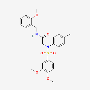 molecular formula C25H28N2O6S B3436893 N~2~-[(3,4-dimethoxyphenyl)sulfonyl]-N~1~-(2-methoxybenzyl)-N~2~-(4-methylphenyl)glycinamide 
