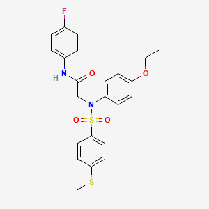 molecular formula C23H23FN2O4S2 B3436902 N~2~-(4-ethoxyphenyl)-N~1~-(4-fluorophenyl)-N~2~-{[4-(methylthio)phenyl]sulfonyl}glycinamide 