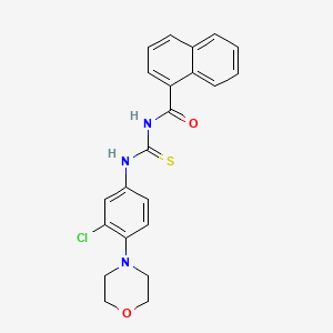 molecular formula C22H20ClN3O2S B3436914 N-({[3-chloro-4-(4-morpholinyl)phenyl]amino}carbonothioyl)-1-naphthamide 