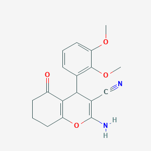 molecular formula C18H18N2O4 B343692 2-amino-4-(2,3-dimethoxyphenyl)-5-oxo-5,6,7,8-tetrahydro-4H-chromene-3-carbonitrile 