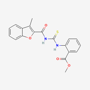 molecular formula C19H16N2O4S B3436928 methyl 2-[({[(3-methyl-1-benzofuran-2-yl)carbonyl]amino}carbonothioyl)amino]benzoate 