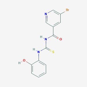 molecular formula C13H10BrN3O2S B3436930 5-bromo-N-{[(2-hydroxyphenyl)amino]carbonothioyl}nicotinamide 