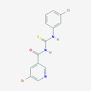 molecular formula C13H9BrClN3OS B3436934 5-bromo-N-{[(3-chlorophenyl)amino]carbonothioyl}nicotinamide 