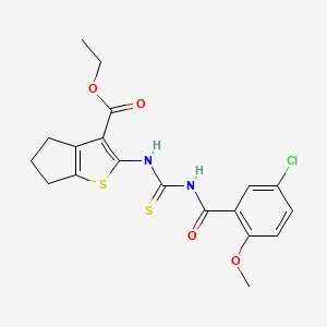 molecular formula C19H19ClN2O4S2 B3436953 ethyl 2-({[(5-chloro-2-methoxybenzoyl)amino]carbonothioyl}amino)-5,6-dihydro-4H-cyclopenta[b]thiophene-3-carboxylate 