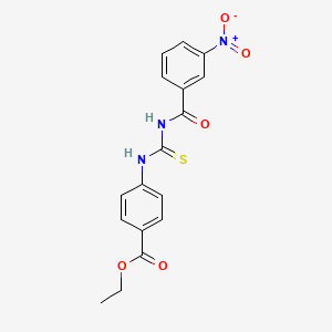 molecular formula C17H15N3O5S B3436955 ethyl 4-({[(3-nitrobenzoyl)amino]carbonothioyl}amino)benzoate 