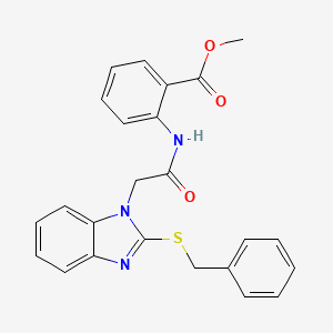 molecular formula C24H21N3O3S B3436969 methyl 2-({[2-(benzylthio)-1H-benzimidazol-1-yl]acetyl}amino)benzoate 