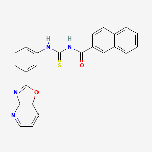 molecular formula C24H16N4O2S B3436980 N-{[(3-[1,3]oxazolo[4,5-b]pyridin-2-ylphenyl)amino]carbonothioyl}-2-naphthamide 