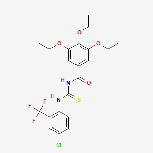 molecular formula C21H22ClF3N2O4S B3436988 N-({[4-chloro-2-(trifluoromethyl)phenyl]amino}carbonothioyl)-3,4,5-triethoxybenzamide 