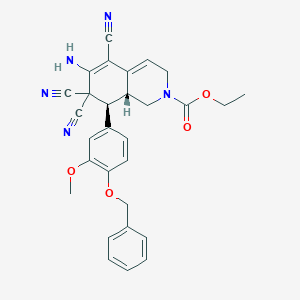 ethyl 6-amino-8-[4-(benzyloxy)-3-methoxyphenyl]-5,7,7-tricyano-3,7,8,8a-tetrahydro-2(1H)-isoquinolinecarboxylate