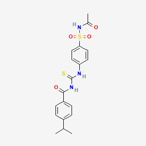 molecular formula C19H21N3O4S2 B3436994 N-[({4-[(acetylamino)sulfonyl]phenyl}amino)carbonothioyl]-4-isopropylbenzamide 
