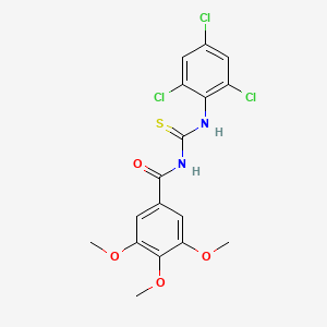 molecular formula C17H15Cl3N2O4S B3437002 3,4,5-trimethoxy-N-{[(2,4,6-trichlorophenyl)amino]carbonothioyl}benzamide 