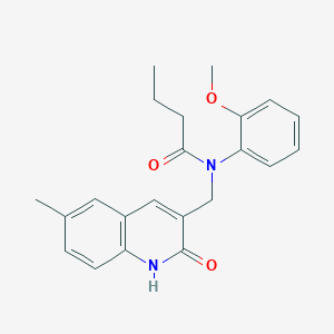 N-[(2-hydroxy-6-methyl-3-quinolinyl)methyl]-N-(2-methoxyphenyl)butanamide