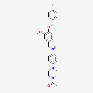 molecular formula C27H30FN3O3 B3437018 4-(4-acetyl-1-piperazinyl)-N-{4-[(4-fluorobenzyl)oxy]-3-methoxybenzyl}aniline 