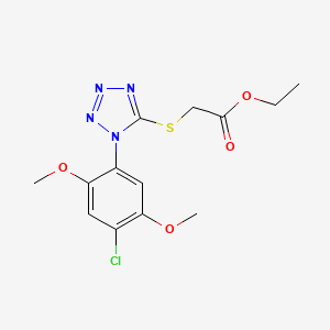 molecular formula C13H15ClN4O4S B3437021 ethyl {[1-(4-chloro-2,5-dimethoxyphenyl)-1H-tetrazol-5-yl]thio}acetate 