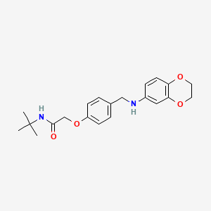 molecular formula C21H26N2O4 B3437047 N-(tert-butyl)-2-{4-[(2,3-dihydro-1,4-benzodioxin-6-ylamino)methyl]phenoxy}acetamide 