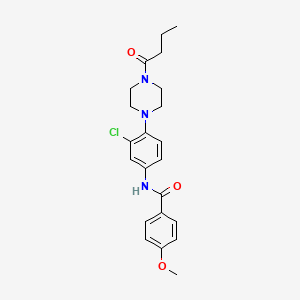 molecular formula C22H26ClN3O3 B3437053 N-[4-(4-butyryl-1-piperazinyl)-3-chlorophenyl]-4-methoxybenzamide 