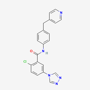 molecular formula C21H16ClN5O B3437054 2-chloro-N-[4-(4-pyridinylmethyl)phenyl]-5-(4H-1,2,4-triazol-4-yl)benzamide 
