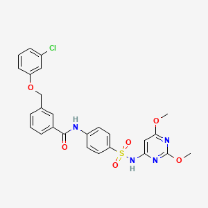 molecular formula C26H23ClN4O6S B3437070 3-[(3-chlorophenoxy)methyl]-N-(4-{[(2,6-dimethoxy-4-pyrimidinyl)amino]sulfonyl}phenyl)benzamide 