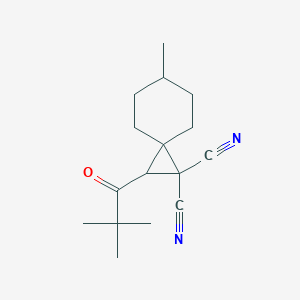 molecular formula C16H22N2O B343708 2-(2,2-Dimethylpropanoyl)-6-methylspiro[2.5]octane-1,1-dicarbonitrile 