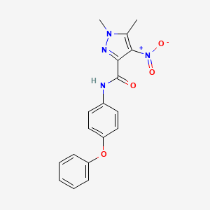 1,5-dimethyl-4-nitro-N-(4-phenoxyphenyl)-1H-pyrazole-3-carboxamide