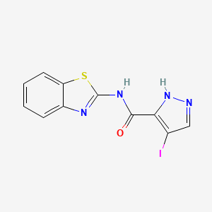 molecular formula C11H7IN4OS B3437108 N-1,3-benzothiazol-2-yl-4-iodo-1H-pyrazole-3-carboxamide 