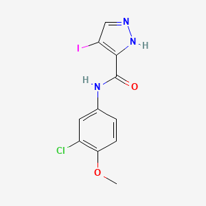 molecular formula C11H9ClIN3O2 B3437115 N-(3-chloro-4-methoxyphenyl)-4-iodo-1H-pyrazole-3-carboxamide 