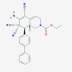 ethyl (8S,8aR)-6-amino-8-(biphenyl-4-yl)-5,7,7-tricyano-3,7,8,8a-tetrahydroisoquinoline-2(1H)-carboxylate