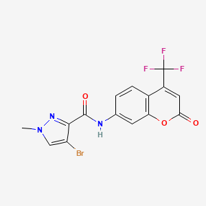 4-bromo-1-methyl-N-[2-oxo-4-(trifluoromethyl)-2H-chromen-7-yl]-1H-pyrazole-3-carboxamide