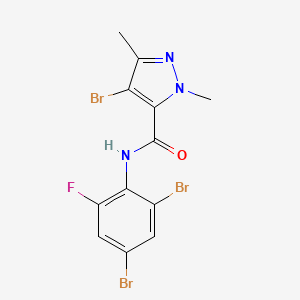 molecular formula C12H9Br3FN3O B3437139 4-bromo-N-(2,4-dibromo-6-fluorophenyl)-1,3-dimethyl-1H-pyrazole-5-carboxamide 