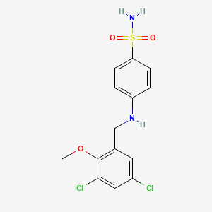 molecular formula C14H14Cl2N2O3S B3437149 4-[(3,5-dichloro-2-methoxybenzyl)amino]benzenesulfonamide 