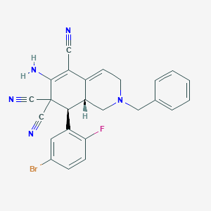 6-amino-2-benzyl-8-(5-bromo-2-fluorophenyl)-2,3,8,8a-tetrahydro-5,7,7(1H)-isoquinolinetricarbonitrile