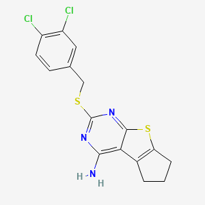 2-[(3,4-dichlorobenzyl)thio]-6,7-dihydro-5H-cyclopenta[4,5]thieno[2,3-d]pyrimidin-4-amine