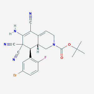 molecular formula C23H21BrFN5O2 B343716 tert-butyl 6-amino-8-(5-bromo-2-fluorophenyl)-5,7,7-tricyano-3,7,8,8a-tetrahydro-2(1H)-isoquinolinecarboxylate 