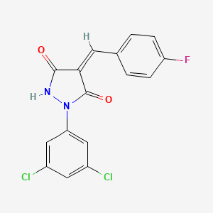 molecular formula C16H9Cl2FN2O2 B3437162 1-(3,5-dichlorophenyl)-4-(4-fluorobenzylidene)-3,5-pyrazolidinedione 