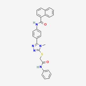 N-(4-{5-[(2-anilino-2-oxoethyl)thio]-4-methyl-4H-1,2,4-triazol-3-yl}phenyl)-1-naphthamide