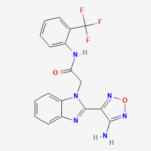molecular formula C18H13F3N6O2 B3437173 2-[2-(4-amino-1,2,5-oxadiazol-3-yl)-1H-benzimidazol-1-yl]-N-[2-(trifluoromethyl)phenyl]acetamide 